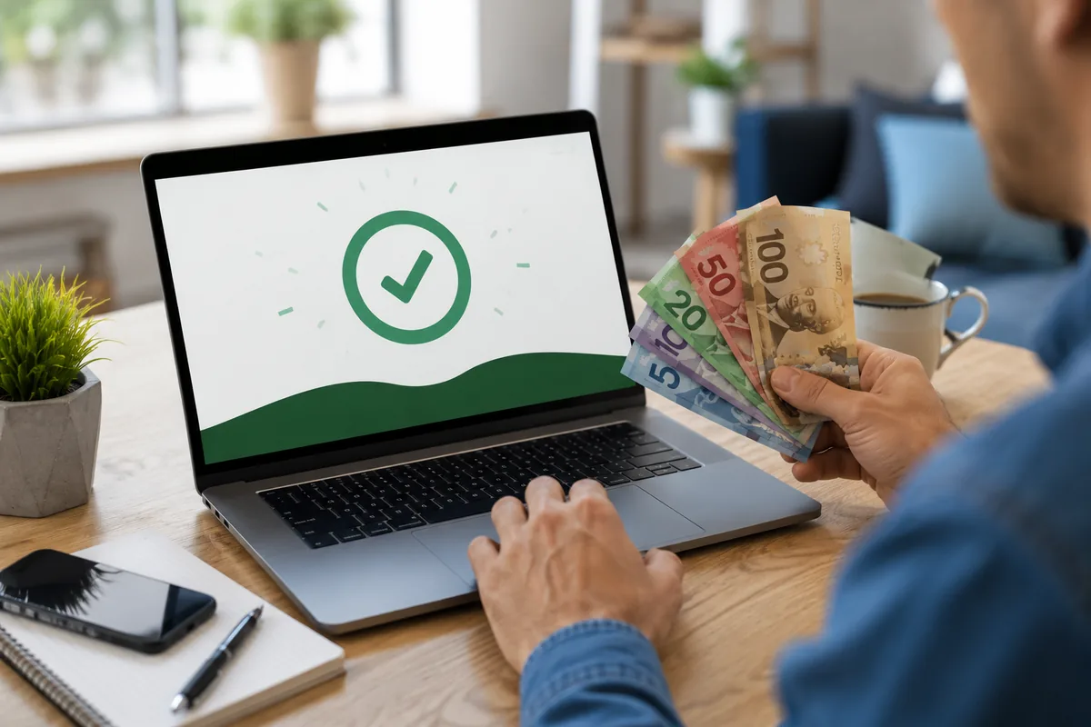 Fonds reçus dans le compte après approbation